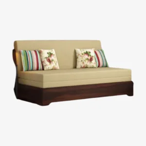Della Sheesham Wood Sofa Cum Bed Without Armrests