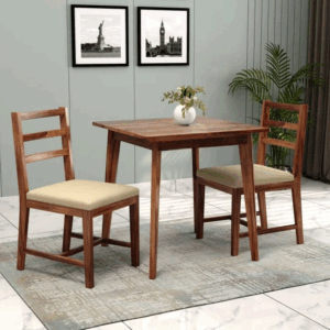 Calabria Sheesham Wood Dining Set 2 Seater (Honey Finish)