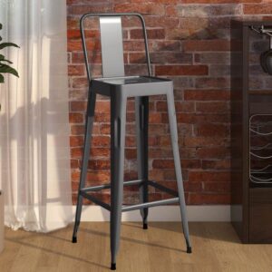 Stylish Iron Bar Chair (Grey)