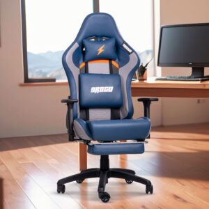 Racer Pro PU Leather High-Density Foam Blue Gaming Chair