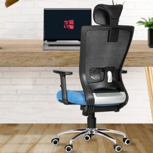 Mascot High Back Revolving Mesh Office Executive Ergonomic Chair with Adjustable Armrest & Headrest