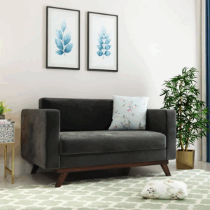 Casper 2 Seater Sofa (Velvet, Graphite Grey)