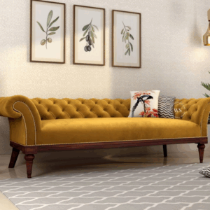Swanson Chesterfield Sofa (Velvet, Chestnut Brown)