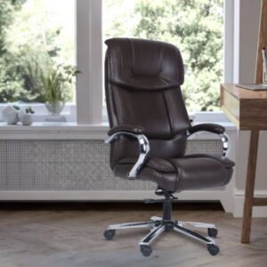 Gloster Cushioned Armrest High Back PU Leather Brown Office Chair