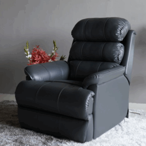 Valencia Leatherette 1 Seater Manual Recliner Sofa (Limed Spruce Blue)