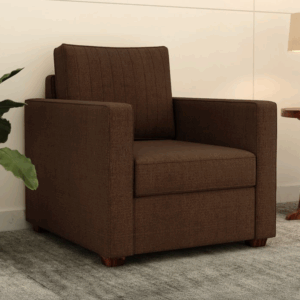 Niwara One Seater Fabric Sofa (Cotton, Mocha Brown)