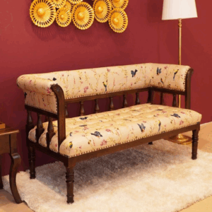 Reyes Bench With Back Rest (Cotton, Cream Robins)