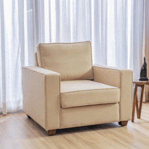 Albus One Seater Fabric Sofa (Cotton, Irish Cream)